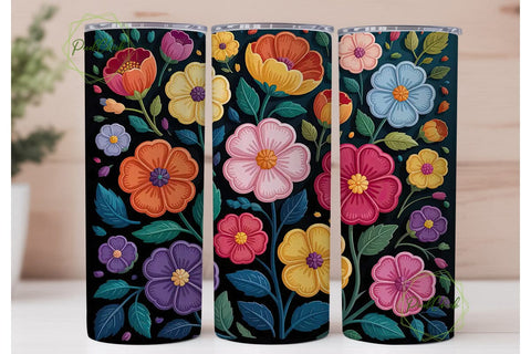Vibrant Floral 20oz Tumbler Wrap Sublimation PixelChick 