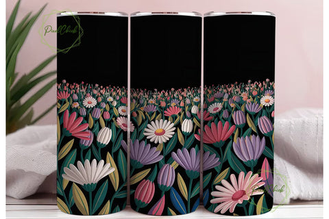 Vibrant Floral 20oz Tumbler Wrap Sublimation PixelChick 