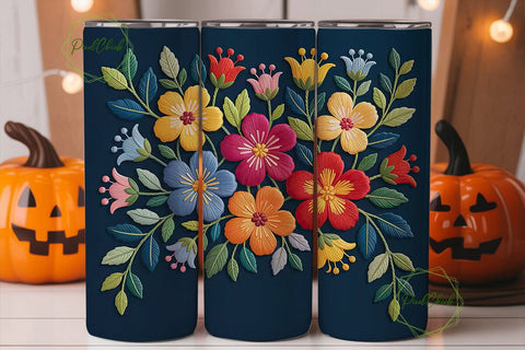 Vibrant Floral 20oz Tumbler Wrap Sublimation PixelChick 