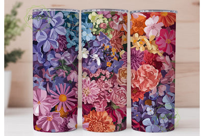 Vibrant Floral 20oz Tumbler Wrap Sublimation PixelChick 