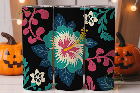 Vibrant Floral 20oz Tumbler Wrap Sublimation PixelChick 