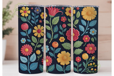Vibrant Floral 20oz Tumbler Wrap Sublimation PixelChick 