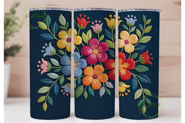 Vibrant Floral 20oz Tumbler Wrap Sublimation PixelChick 