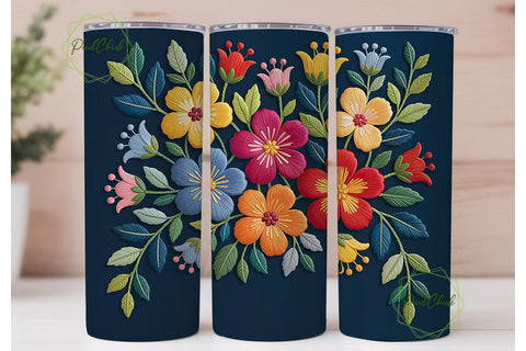 Vibrant Floral 20oz Tumbler Wrap Sublimation PixelChick 