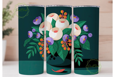 Vibrant Floral 20oz Tumbler Wrap Sublimation PixelChick 