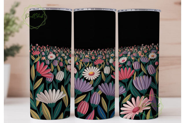 Vibrant Floral 20oz Tumbler Wrap Sublimation PixelChick 