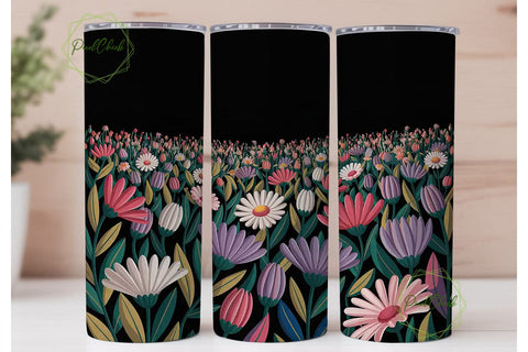 Vibrant Floral 20oz Tumbler Wrap Sublimation PixelChick 