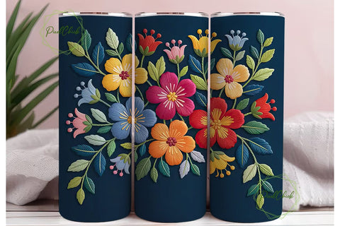 Vibrant Floral 20oz Tumbler Wrap Sublimation PixelChick 