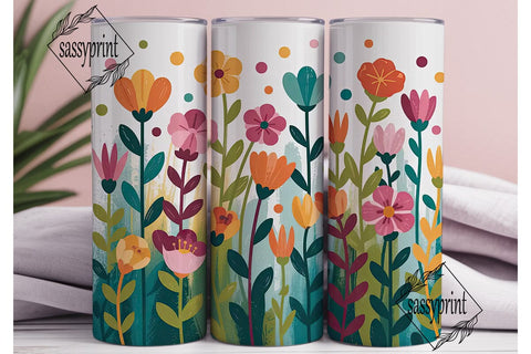 Vibrant Floral 20oz Tumbler Wrap Sublimation sassyprint 