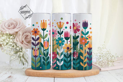 Vibrant Floral 20oz Tumbler Wrap Sublimation sassyprint 