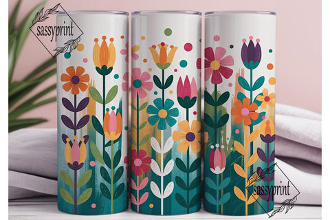 Vibrant Floral 20oz Tumbler Wrap Sublimation sassyprint 