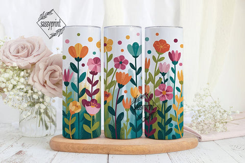 Vibrant Floral 20oz Tumbler Wrap Sublimation sassyprint 