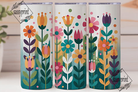 Vibrant Floral 20oz Tumbler Wrap Sublimation sassyprint 