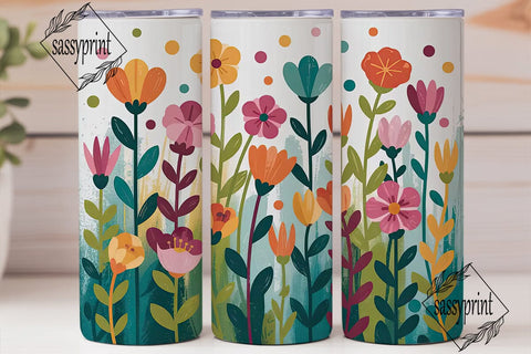 Vibrant Floral 20oz Tumbler Wrap Sublimation sassyprint 