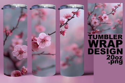 Vibrant Floral 3D Tumbler Wrap - Sublimation 20oz Sublimation afrosvg 