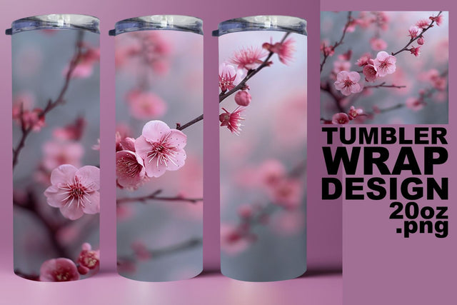 Vibrant Floral 3D Tumbler Wrap - Sublimation 20oz Sublimation afrosvg 