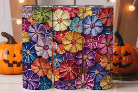 Vibrant Floral Bliss 20oz Tumbler Wrap Sublimation PixelChick 