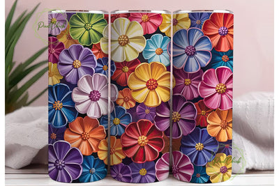 Vibrant Floral Bliss 20oz Tumbler Wrap Sublimation PixelChick 