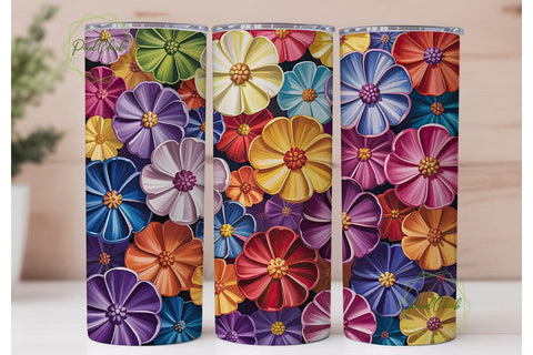 Vibrant Floral Bliss 20oz Tumbler Wrap Sublimation PixelChick 