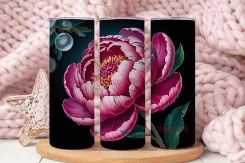 Vibrant Floral Bloom 20oz Tumbler Wrap Sublimation DesignSVG 