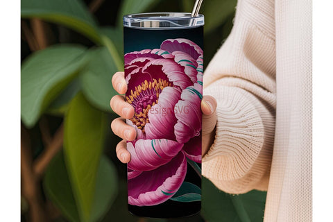Vibrant Floral Bloom 20oz Tumbler Wrap Sublimation DesignSVG 