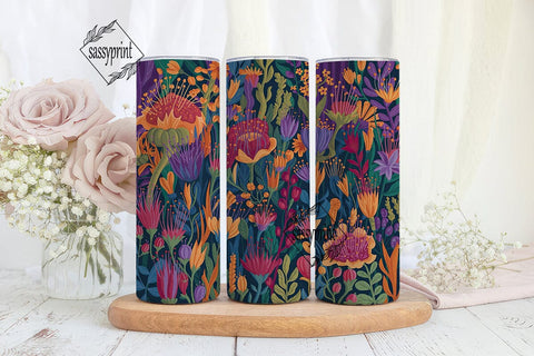 Vibrant Floral Bloom 20oz Tumbler Wrap Sublimation sassyprint 