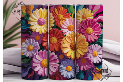 Vibrant Floral Bloom 20oz Tumbler Wrap Sublimation sassyprint 