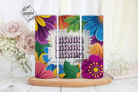 Vibrant Floral MAMA Tumbler Wrap PNG Sublimation sassyprint 