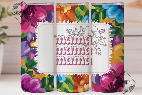 Vibrant Floral MAMA Tumbler Wrap PNG Sublimation sassyprint 