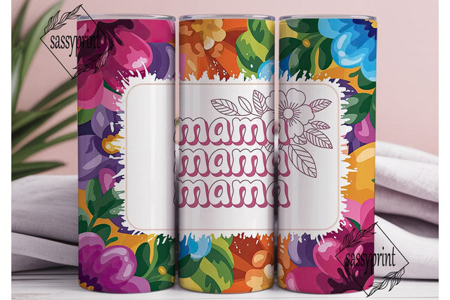 Vibrant Floral MAMA Tumbler Wrap PNG Sublimation sassyprint 