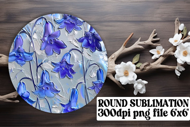 Vibrant Floral Pattern Keychain: Sublimation Coaster, Circle Decor Sublimation afrosvg 