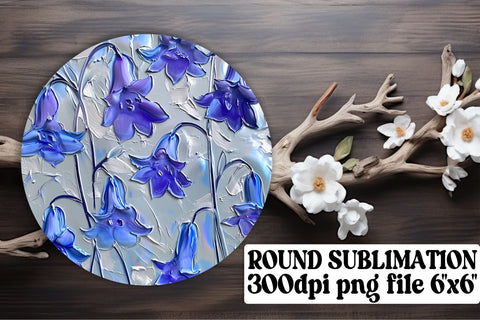 Vibrant Floral Pattern Keychain: Sublimation Coaster, Circle Decor Sublimation afrosvg 