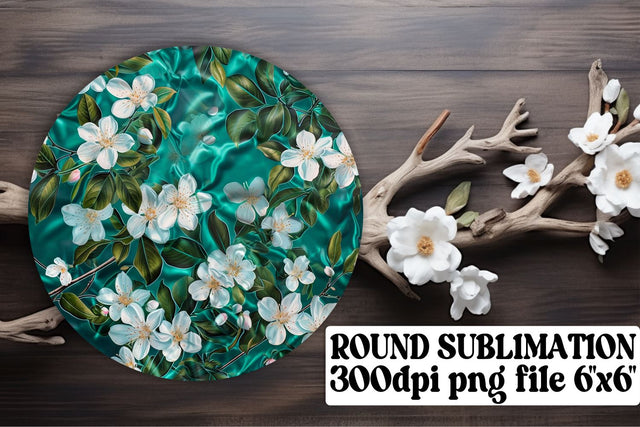 Vibrant Floral Pattern Keychain: Sublimation Coaster, Circle Decor Sublimation afrosvg 