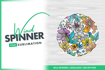 Vibrant floral pattern wind spinner round png Sublimation Regulrcrative 