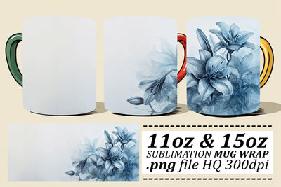 Vibrant Floral Retreat Mug Pattern Design Sublimation afrosvg 