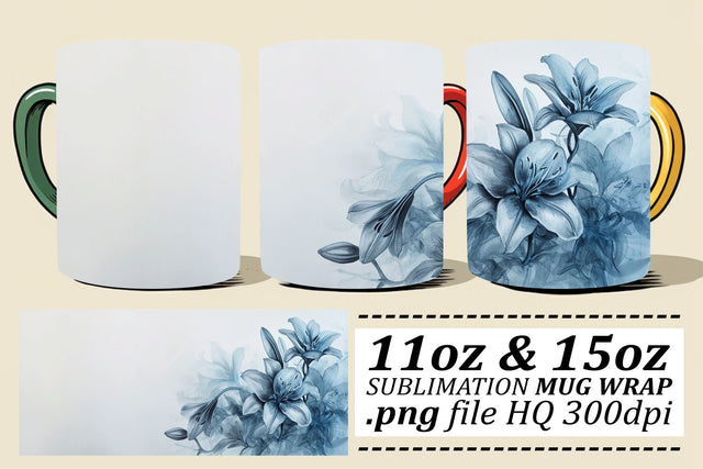 Vibrant Floral Retreat Mug Pattern Design Sublimation afrosvg 