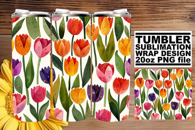 Vibrant Floral Tumbler Wrap - Sublimation 20oz Sublimation afrosvg 
