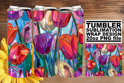 Vibrant Florals Tumbler Wrap: Whimsical Flower Sublimation afrosvg 