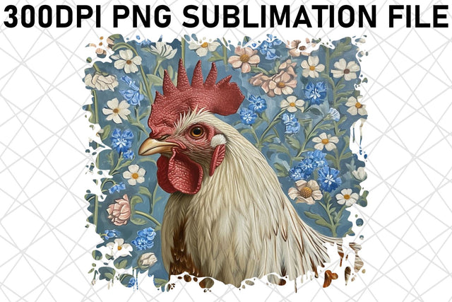 Vibrant Flowered Barnyard Critter Design Sublimation afrosvg 