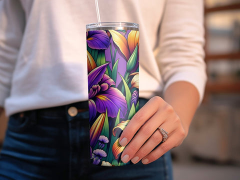 Vibrant Flowers Tumbler wrap sublimation PNG Sublimation Luvleigh Digitals 