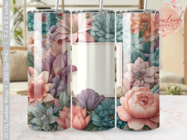 Vibrant Flowers Tumbler wrap sublimation PNG Sublimation Luvleigh Digitals 