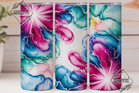 Vibrant Fluid Art Tumbler Wrap PNG Sublimation sassyprint 