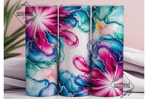 Vibrant Fluid Art Tumbler Wrap PNG Sublimation sassyprint 