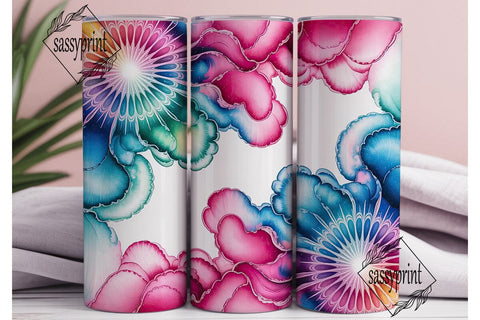 Vibrant Fluid Art Tumbler Wrap PNG Sublimation sassyprint 