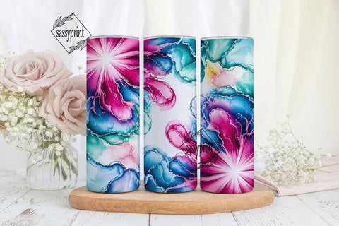Vibrant Fluid Art Tumbler Wrap PNG Sublimation sassyprint 