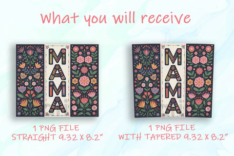 Vibrant Folk Art Mama 20oz Tumbler Wrap Sublimation DesignSVG 