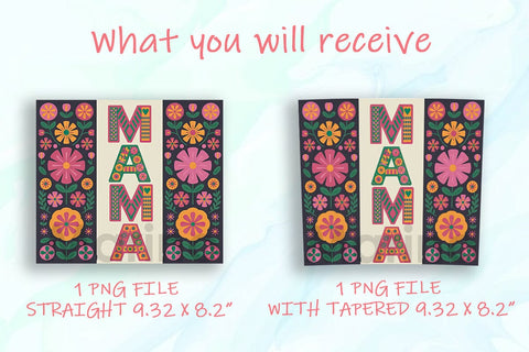 Vibrant Folk Art Mama 20oz Tumbler Wrap Sublimation DesignSVG 