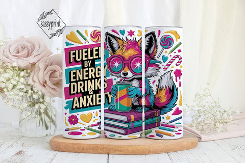 Vibrant Fox Energy Drink 20oz Tumbler Sublimation sassyprint 
