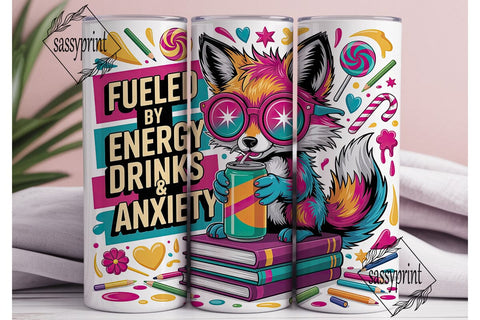 Vibrant Fox Energy Drink 20oz Tumbler Sublimation sassyprint 