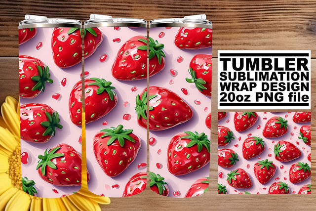 Vibrant Fruit Pattern 20oz Tumbler Wrap Sublimation afrosvg 